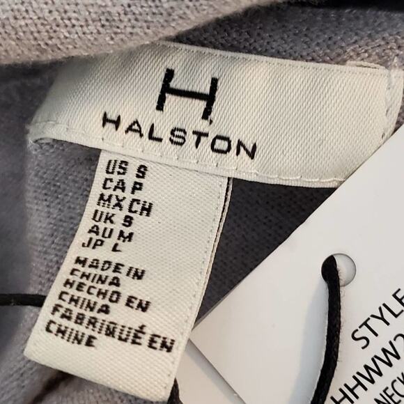 Halston‎ Cowl neck lace insert shoulder foggy Heather sweater size small NEW!!! - Picture 6 of 7